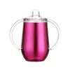 Hot 10oz Sippy Cup Bicchieri da vino in acciaio inox Doppi manici Portauova Ventosa Doppia parete Vuoto Boccetta isolata