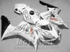 Fairing Kit för Honda Injection Mold CBR1000RR 06 07 CBR1000 RR 2006 2007 Svart flammor i vita plastfaueringar VV76