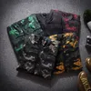 Męskie Casual Camouflage Kurtki Z Kapturem Jesień Drukuj Kapturem Cienka Kurtka Płaszcz Męska Streetwear Plus Rozmiar M-7XL