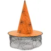 kinderen fancy heks hoed kinderen cosplay halloween wizard cap jurk bal kant spider mesh hat festival cosplay decoratie prop