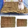 Hamster Grass Weaving Mat Small Pet Nest Squirrel Guinea Pig Ferret Rabbit Edible Molar Handmade Hay Mat Pets Cage Accessory