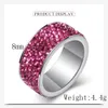 316L Stainless Steel Womens Wedding Rings Smycken Anillos de Acero Inoxidable Para Mujer grossist Högkvalitativ CZ Crystal Pave