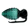 Wholesale glass hand pipe dark green color grenade shape for smoking 4inch Length