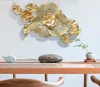 Chinese ijzeren decoratieve platen moderne driedimensionale decoratie muur opknoping creatieve thuis achtergrond faux bloemen