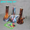 Hookahs glazen beker bong dab rig perc percolator 15 "Tall Heady Water Pipes Bongs Silicone Wax Containers Bowl Olier Rigs Bubbler Smoking Pipe Dik dik