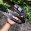 1pcs New Survival Straight Knife 80crv2 Black Drop Point Blade Maple Handle Outdoor Hunting Knives With Leather Sheath