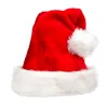 Red Santa Claus Hat Ultra Soft Plush Christmas Santa Claus Cosplay Hats Christmas Decoration Kids Adults Christmas Party Hats Cap DBC DH2607