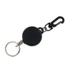 Black Steel Wire Rope Keychain Badge Reel Retractable Recoil Anti Lost Ski Pass Id Card Holder Outdoor Key Ring Chain Keyring Accessories