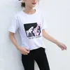 O-cou nouveau Design 9 Styles femmes décontracté blanc T-Shirt femme à manches courtes haut t-shirts imprimé T-Shirt femmes livraison directe tendance
