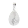 12 mix-color semi-precious stone pendant set with natural gemstone agate crystal pendant