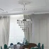 Lustre en verre chromé Vintage éclairage lustres lumière moderne pour hôtel rétro luxe style campagnard américain grande lampe à LED