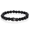 Pulseira De Pedra / Homens / Para Mulheres / Natural / Lava / Pulseira / Pulseira Homme Crown Beads Braceletes Femme Mens Jóias Pulseiras Hombre