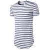 2019 Helt nya kläder Män Long T Shirt Kortärmad Mäns Hip Hop Longline Striped T-shirt Toppar Tee Tshirts Men Undershirt XXL MX190717