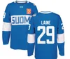 Custom Men Youth women Vintage 2016 World Cup of Hockey Finland Team #29 Patrik Laine Hockey Jersey Size S-5XL or custom any name or number