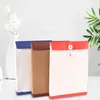 A4 Document Bodem Kraft Paper Folder Pouch Bag Bestand Organisator Houder Envelop Office School Levert Thread Gesp Kleur Afdrukken