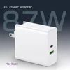 87W carregador de pd para 15 polegadas macbook pro mini iphone 11 xr xs max usb typec portáte portátil carregadores de energia Adaptador rápido carregamento