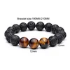 Natural Stone Pärledarmband Strands Men's Volcanic Rock Gemstone Essential Oil Diffusion Yoga Wrist Jewelry2301