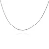 Catene in argento sterling placcato (16 18 20 22 24) POLLICI * 2MM Collana con corda intrecciata flash SN226 Top placcato in argento 925 Catene Collane gioielli