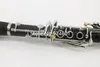 البيع الساخن Clarinet E Tune 17 Keys Bakelite أو Ebony Wood Body Sliver Keys Musical Musical Musical