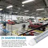 20 stuks R17D/HO 8FT LED-buizen, draaibaar V-vormig, 120W (vervanging voor F96T12/CW/HO 150W), koelwitte 6500K heldere lens, T8/T10/T12-vervanging