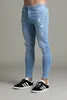 S-4XL Heren Effen kleur Denim Potlood Broek Casual Stretch Designer Jeans Sexy Gat Gescheurd Mannelijke Rits Jeans Broek Plus Size2927