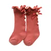 Children Solid Color Socks Baby Summer Bow Wooden Ear Lace Children Socks Soft Infant Casual Socks 487420782