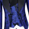 Последние дизайны брюки 2020 Мужские набор для свадебных костюмов Королевский синий цветочный рисунок