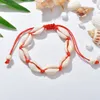 Trendy Handmade Sea Shell Charm Bransoletki dla kobiet Bohemian Beach Seashell String Rope Łańcuchy Moda Boho Biżuteria Prezent