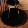 40 / 90cm Round Faux Carpet Plush Area Rug för vardagsrum Sovrumstol Sofa