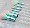 Makeup Brushes 7Pcs with Empty Clear Handle (10Style ) Portable and Glitter with Cosmetic Bag Over 30pcs DHL Free Shipping