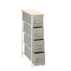 Linho / Natural Limite Dresser Vertical unidade de armazenamento 4 Tecido gavetas de armazenamento