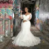 Setwell Plus size Abiti da sposa sirena Abiti a valo gioiello maniche lunghe Appliques in pizzo Abito da sposa abito da sposa abito da sposa