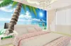 photo wall murals wallpaper scenery beach coconut tree TV background wall 3d landscape wallpaper