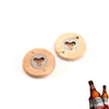 Ouvre-bouteille de bière de forme ronde en bois dessous de verre décoration de la maison 7112 cm ouvre-bouteille de bière en acier inoxydable RRA28567625501