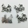 50pcs/Lot Carriage Alloy Charms Pendant Retro Jewelry DIY Keychain Ancient Silver Pendants For Bracelet Earrings Necklace 19*22mm