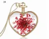 Dried Flower Necklace Silver Gold Secret Garden Crystal Heart Perfume Bottle Pendant Chains Fashion Jewelry for Women DHL FREE