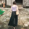 CHICEVER Autumn High Elastic Waist Trousers For Women Wide Leg Pants Chiffon Loose Oversize Wide Leg Pant For Women Fashion Tide