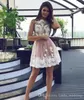 2019 Sexy Sheer Lace Appliqued Short Homecoming Dress Vintage A Line Juniors Sweet 15 Graduation Cocktail Party Dress Plus Size Custom Made