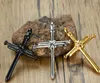 silver/black/gold stainless steel nail cross pendant necklace for mens boys jewelry fashion gifts for holiday free chain 24 inch