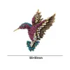 Vintage Gold Tone Elegant Hummingbird Brooches Rhinestone Crystal Animal Bird Brooch Pin For women