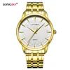 Longbo Quartz Watch Lovers Watchs Women Men Couple Couple de montres analogiques Montres-bracelets en cuir Montres décontractées Gold 1PCS 802717286706