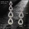 Fashiont goutte d'eau nuptiale mariage boucles d'oreilles pour les femmes designer de luxe bling diamant coeur boucle d'oreille fiançailles dîner bijoux amour cadeau