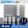 최신 ULTIMA A6 무선 Dermapen Dr.pen Microneedle 자동 2 배터리 무선 Dermapen 충전식 Derma 펜 derma 롤러
