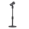Foldable Desktop Mic Stand Adjustable Angle Foldable Table Tops Microphone Mount Holder Stand Bracket Plastic Black