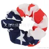 Women Girls Us Independence Day July 4th Chiffon Elastic Ring Hair Ties Accessories Ponytail Holder Hairbands Rubber Band Scrunchi7231202