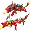 2in1 Ninja Golden Dragon Colls Two Styles Dragon Model Fit Legoness Building Typs to Ninja Toys for Children Gifts248U