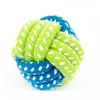 Pet Supply Dog Toys Dogs Chew Teeth Clean Outdoor Traning Fun Playing Green Rope Ball Toy For Large Small Dog Cat