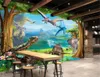 Murs de papier peint 3D fond de mur solide de dinosaure papier peint d'humidité d'impression numérique HD