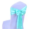 Bröllopsstolskydd Sashes Satin Fabric Bow Tie Ribbon Band Decoration Hotel Party Supplies