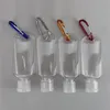 50ML Empty Alcohol Refillable Bottle With Key Ring Hook Clear Plastic Hand Sanitizer Bottle Outdoor Travel Bottle Free DHL Shipping